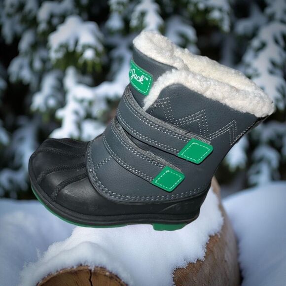 NWT Toddler Cat & Jack Gray Green Denver Slip On Winter Boots Size 7 - Picture 1 of 8